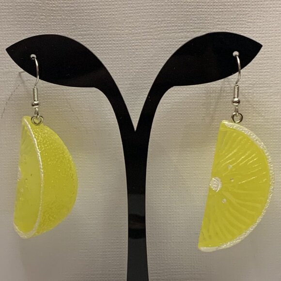 Lemon Earring, Fruit Jewelry, Citrus Earring, Gift Idea, Funny Food Earrings - Picture 7 of 9